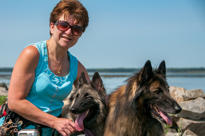 Crystine, Jaina and Obi-Wan on our trip down east - here in Rimouski!